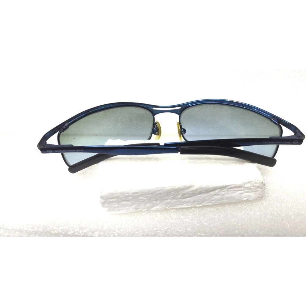 Sergio Tacchini T871/17 Italy Blue Black Wrap Metal Sunglasses UV400 60-17-130mm